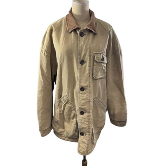 RARE!! "Abercrombie & Fitch" VTG Y2K Barn Chore Rodeo Horse  SZ L Mens Sherpa - Picture 1 of 13